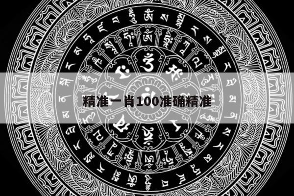 精准一肖100准确精准