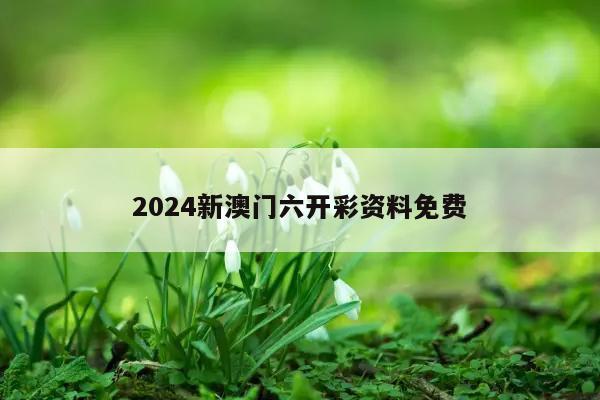 2024新澳门六开彩资料免费